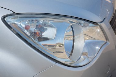 Detay ön LED farlar modern araba