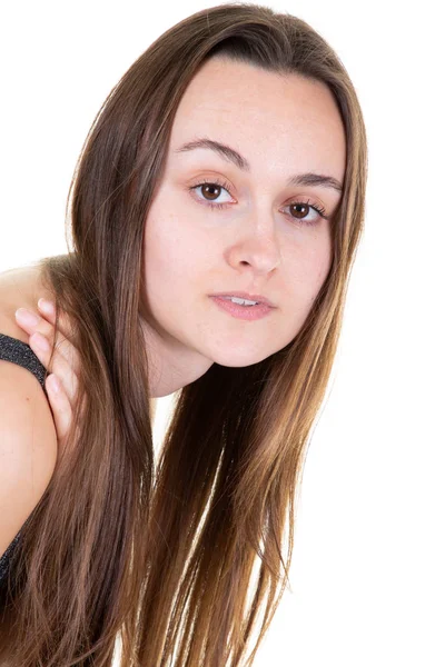 Joven Retrato Adolescente Aislado Sobre Fondo Blanco — Foto de Stock