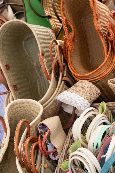 Baskets Handicraft Wicker Commercialized Displayed Sale — Stock Photo, Image