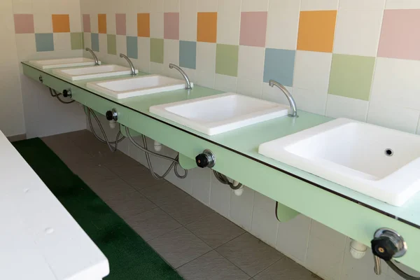 camping public washbasins green sanitary outdoor hotel