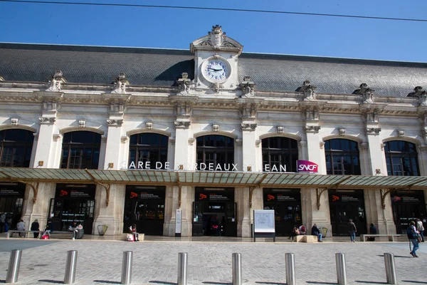 Bordeaux Nouvelle Aquitaine France 2019 Detalhes Arquitetônicos Gare Bordeaux Estação — Fotografia de Stock