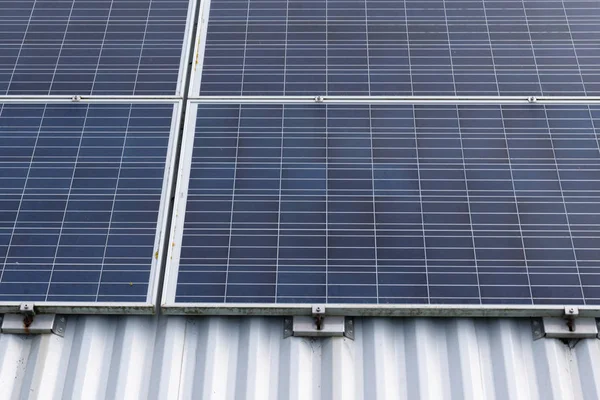 Solar blue panel on a industrial roof