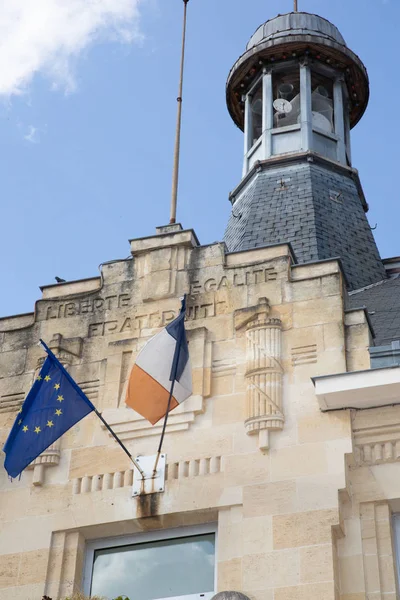 Hôtel Ville Français Avec Drapeaux France Bordeaux Métropole — Photo