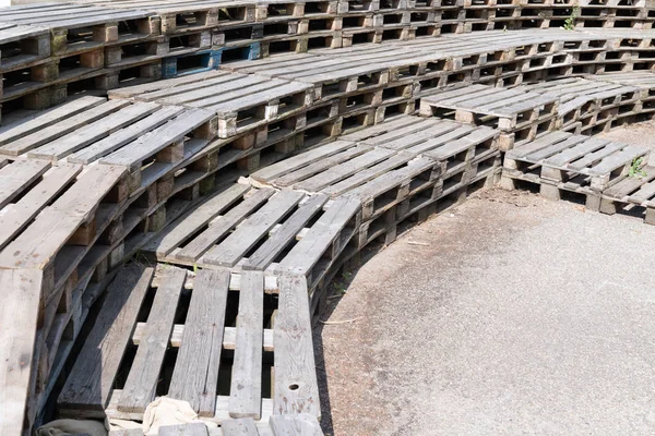 wooden pallets building structure for stage scene amphitheater open air