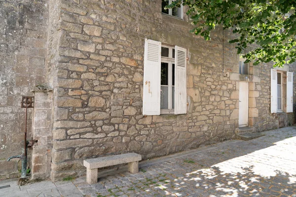 Średniowieczny Kamień Dom Ulica Miasta Wiosną Guerande Francja — Zdjęcie stockowe