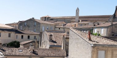 Gironde Aquitaine Fransa Saint Emilion köy çatı büyük görünümü