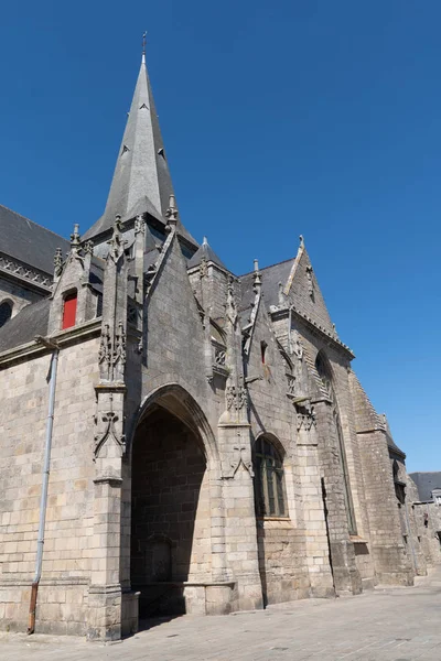 Den Medeltida Kyrkan Collegiale Saint Aubin Frankrike Guerande — Stockfoto