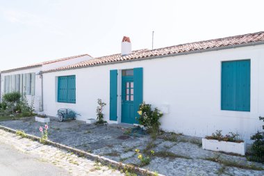 Ile d'Aix Fransa adasının tipik evleri