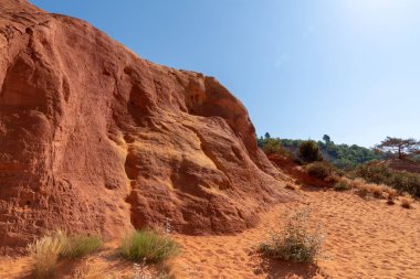 Fransa'da Luberon Roussillon Rustrel Fransız Colorado