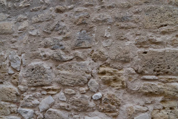 Χοντρό Παλιό Φυσικό Πέτρινο Τοίχωμα Από Πέτρες Διαφορετικού Μεγέθους — Φωτογραφία Αρχείου