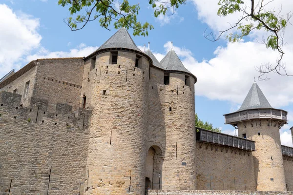 Muinainen Linnoitus Carcassonne Ranska Languedoc — kuvapankkivalokuva