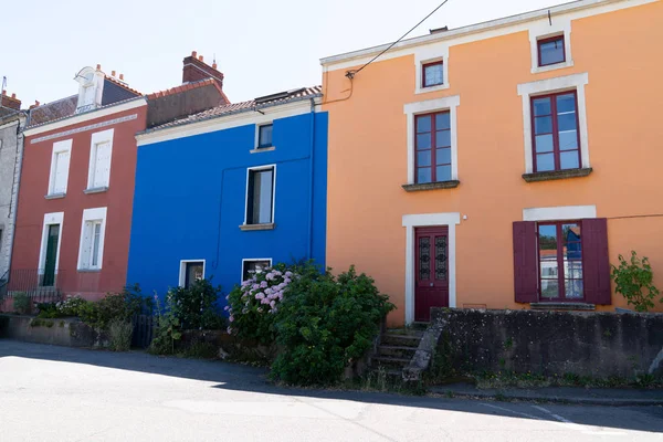 Coloridas Casas Calle Trentemoult Reze Oeste Francia —  Fotos de Stock