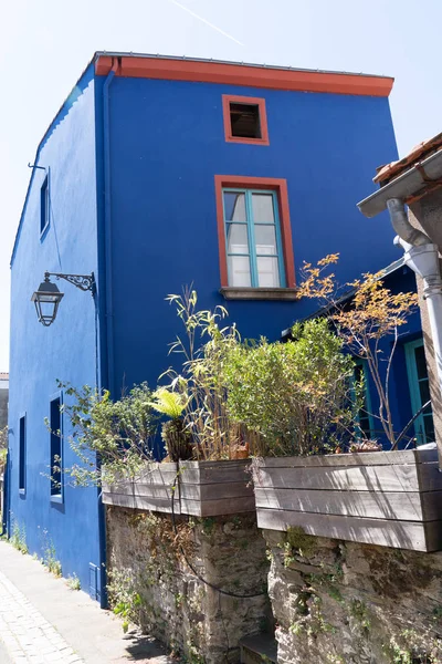 Kleurrijk Blauw Huis Trentemoult Dorp Frankrijk — Stockfoto