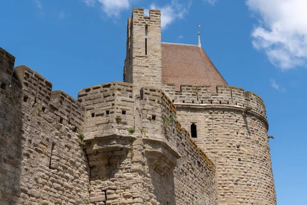 中世纪城堡在法国卡尔卡松大堡垒中世纪 — 图库照片