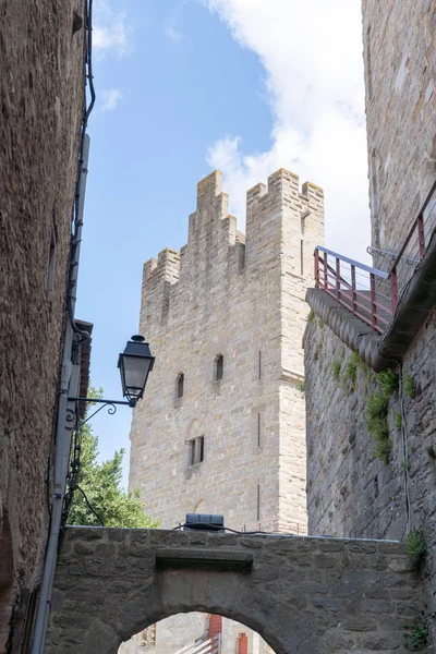 Medeltida Entré Till Staden Carcassonne Occitanie Frankrike — Stockfoto