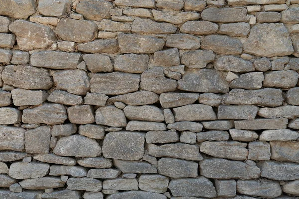 Antigua Pared Gris Hecha Piedras Naturales Talladas Rectangulares Grandes Pequeñas —  Fotos de Stock