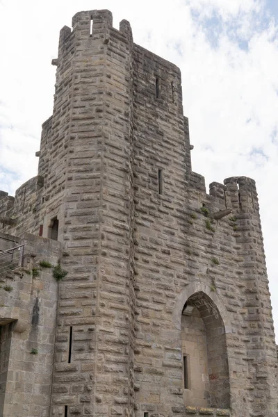 Vackra Detalj Kulle Fästning Carcassonne Frankrike — Stockfoto