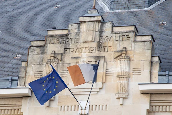 Union Européenne Union Européenne Avec Drapeau Français Hôtel Ville France — Photo