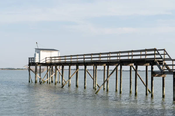 Cabane Pescuit Plasă Carrelet Charente Maritime France Ile Aix — Fotografie, imagine de stoc