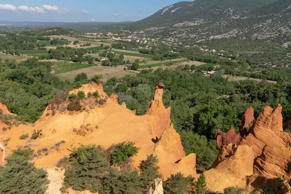 Falésias Vermelhas Ochres Luberon Roussillon Provence França — Fotografia de Stock