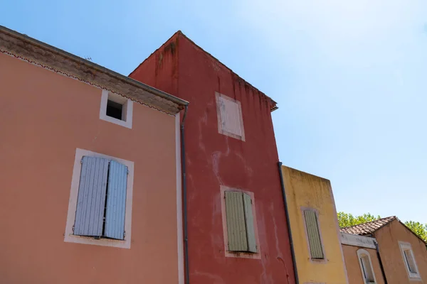 Coloridas Casas Calle Rosellón Provenza Francia — Foto de Stock