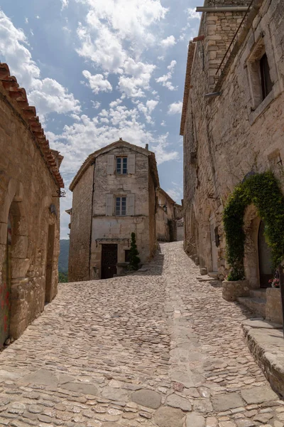 Medeltida Centrera Gatan Lacoste Provence Södra Frankrike — Stockfoto