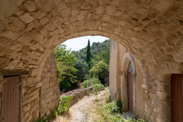 Medeltida Arch Gränderna Franska Byn Provence Oppede Vieux — Stockfoto