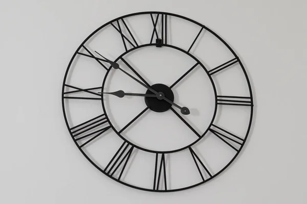 Vintage Antiguo Reloj Negro Diseño Pared —  Fotos de Stock