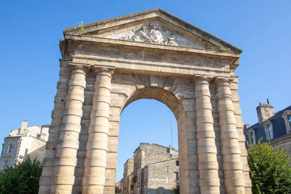 Brána Porte Aquitaine Arch Place Victoire Čtvercový Vstup Města Bordeaux — Stock fotografie