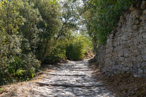 Tangga Batu Beraspal Akses Desa Oppede Vieux Desa Provence Luberon — Stok Foto