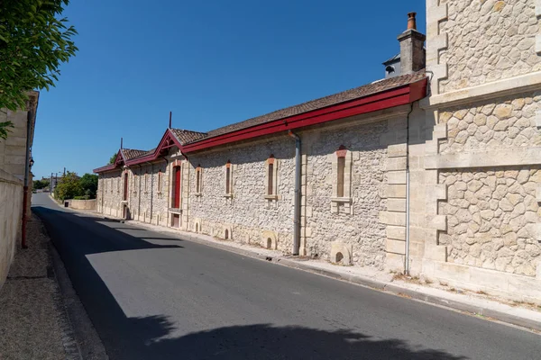 Construção Vinhedo Uma Rua Margaux Medoc — Fotografia de Stock