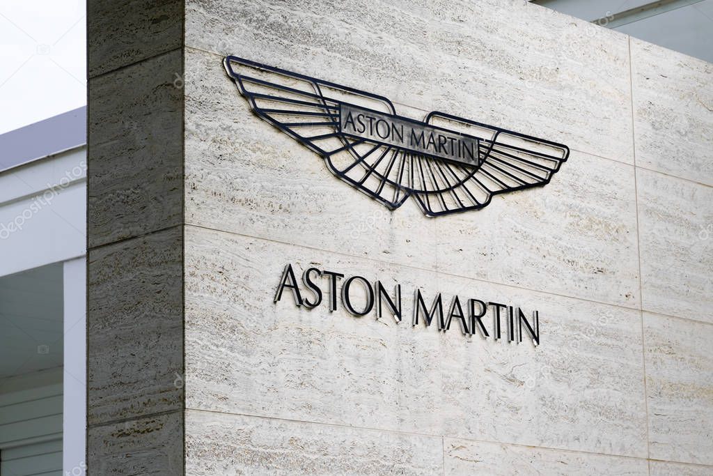 Bordeaux , Aquitaine / France - 09 24 2019 : Aston Martin car sign dealership