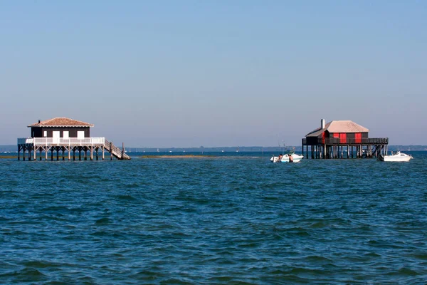 Casas Pescadores Cabanas Bacia Lagoa Arcachon Palafitas França Furão Gorro — Fotografia de Stock