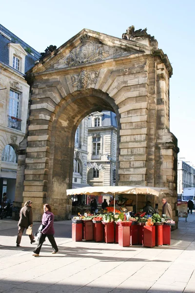 Bordeaux Aquitânia França 2019 Porta Dijeaux Antigo Portão Cidade Bordeaux — Fotografia de Stock