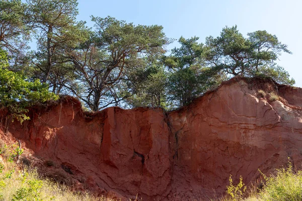 Lanskap Fajar Batu Oker Dan Lembah Alam Taman Luberon — Stok Foto