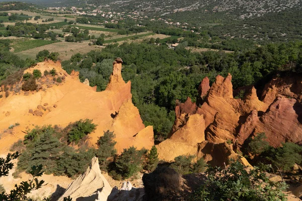 Rocha Ocre Roussillon Colorado Francês Luberon Provence França — Fotografia de Stock