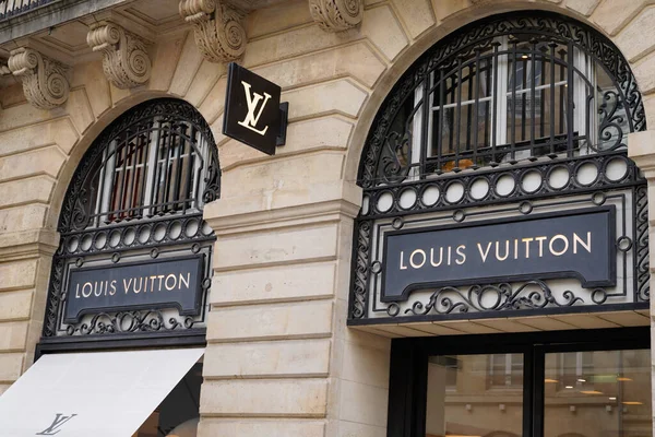 Louis Vuitton Sign on Street Shop Window Milan Editorial Stock