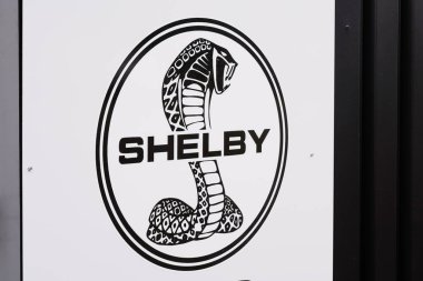 Bordeaux , Aquitaine / France - 10 14 2019 : Logo Shelby Cobra car dealership sign store
