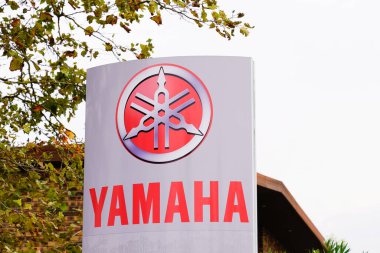 Bordeaux , Aquitaine / France - 10 14 2019 : Yamaha sign store logo motorcycle shop motorbikes accessories biker store