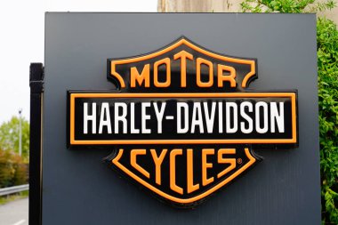 Bordeaux, Aquitaine / Fransa - 10 17 2019: Harley-Davidson Motosiklet Tabelacılık Logosu