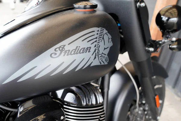 Bordeaux Aquitaine France 2019 Detail Indian Motorcycle Logo American Brand — Stock Photo, Image