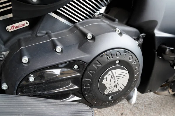 Бордо Аквитания Франция 2019 Индийский Мотоцикл Двигатель Черный Мотоцикл Нас — стоковое фото