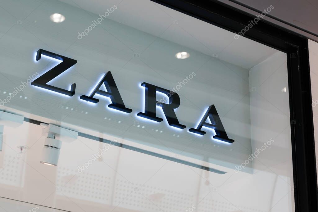 Bordeaux , Aquitaine / France - 10 17 2019 : Zara Retail logo clothing store shop