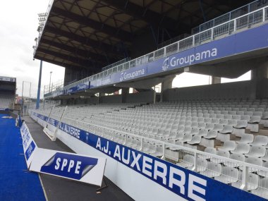 Auxerre , Bourgogne Franche Comte / France - 10 27 2019 : Lettering sign logo  Stadium in auxerre city clipart