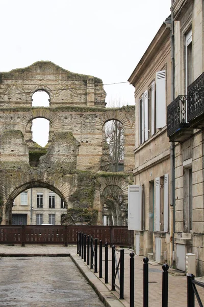 Ulice Tvář Bordeaux Zřícenina Palais Gallien Římské Architektury Francii — Stock fotografie