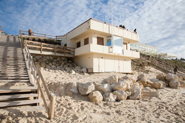 surveillance station lifeguard tower on a beach in city center Lacanau France