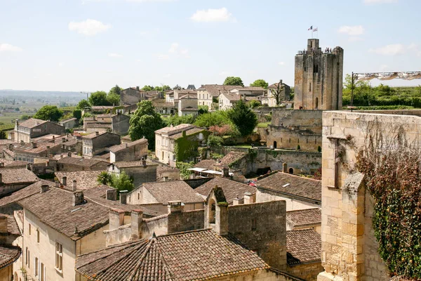 Vista Superior Aldea Unesco Saint Emilion Burdeos Francia — Foto de Stock