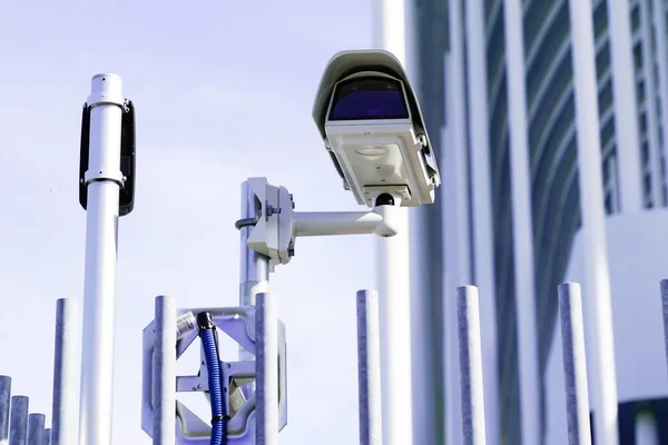 Security Cctv Camera Surveillance Outdoor Building — Stock Photo, Image