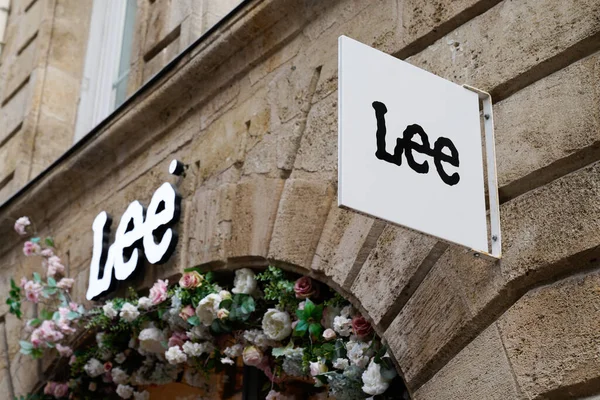 Bordeaux Aquitaine France 2019 Lee Jeans Sign Store Logo Brand — Fotografia de Stock