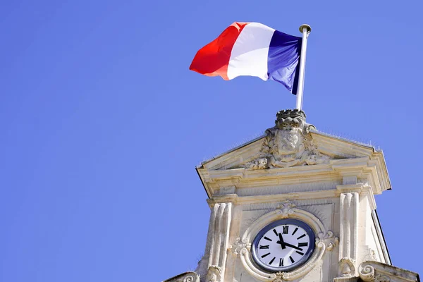 Bandeira Francesa Prefeitura Centro Cidade França — Fotografia de Stock